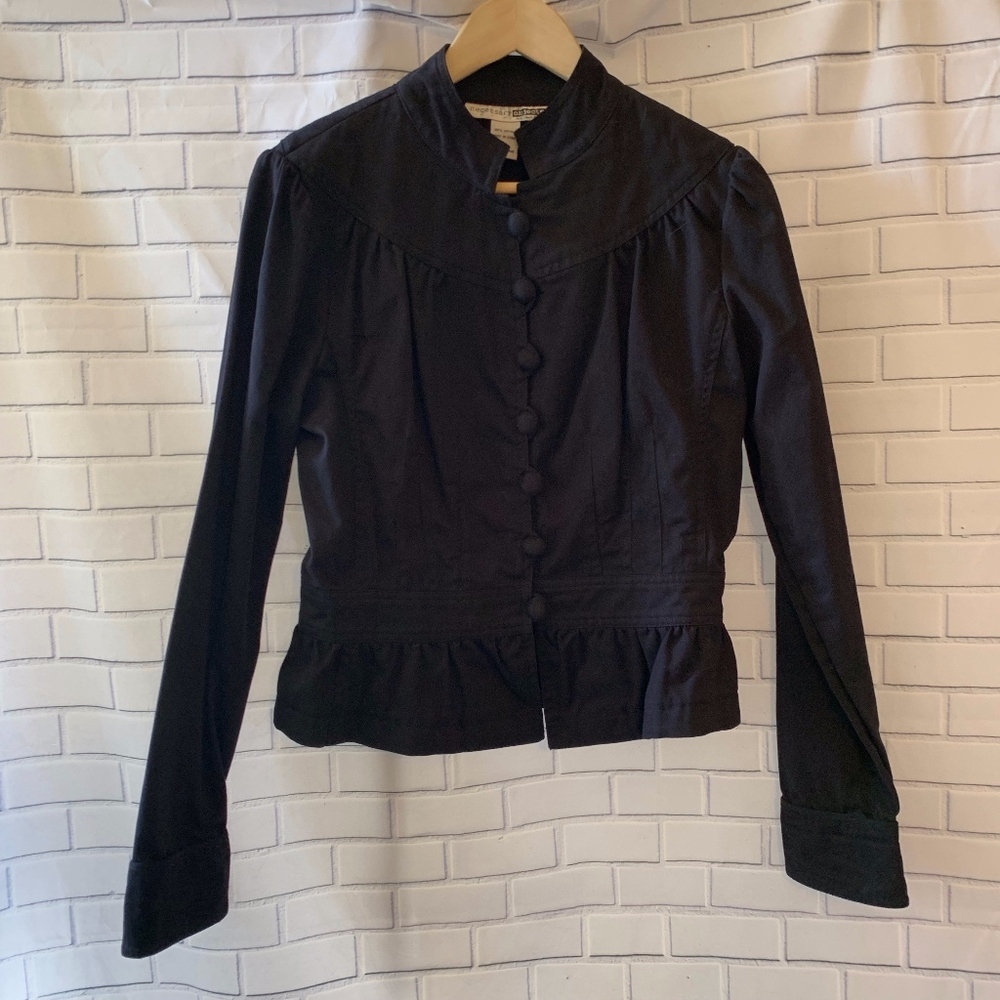 Necessary Objects Black Peplum Cotton Jack…
